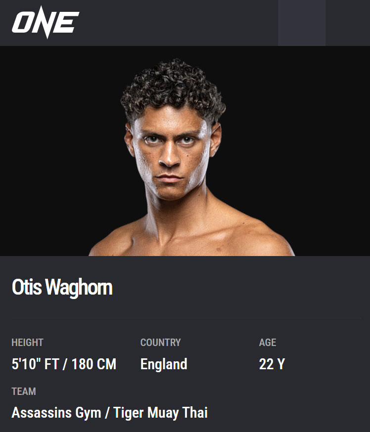 one championship fighter profile otis waghorn